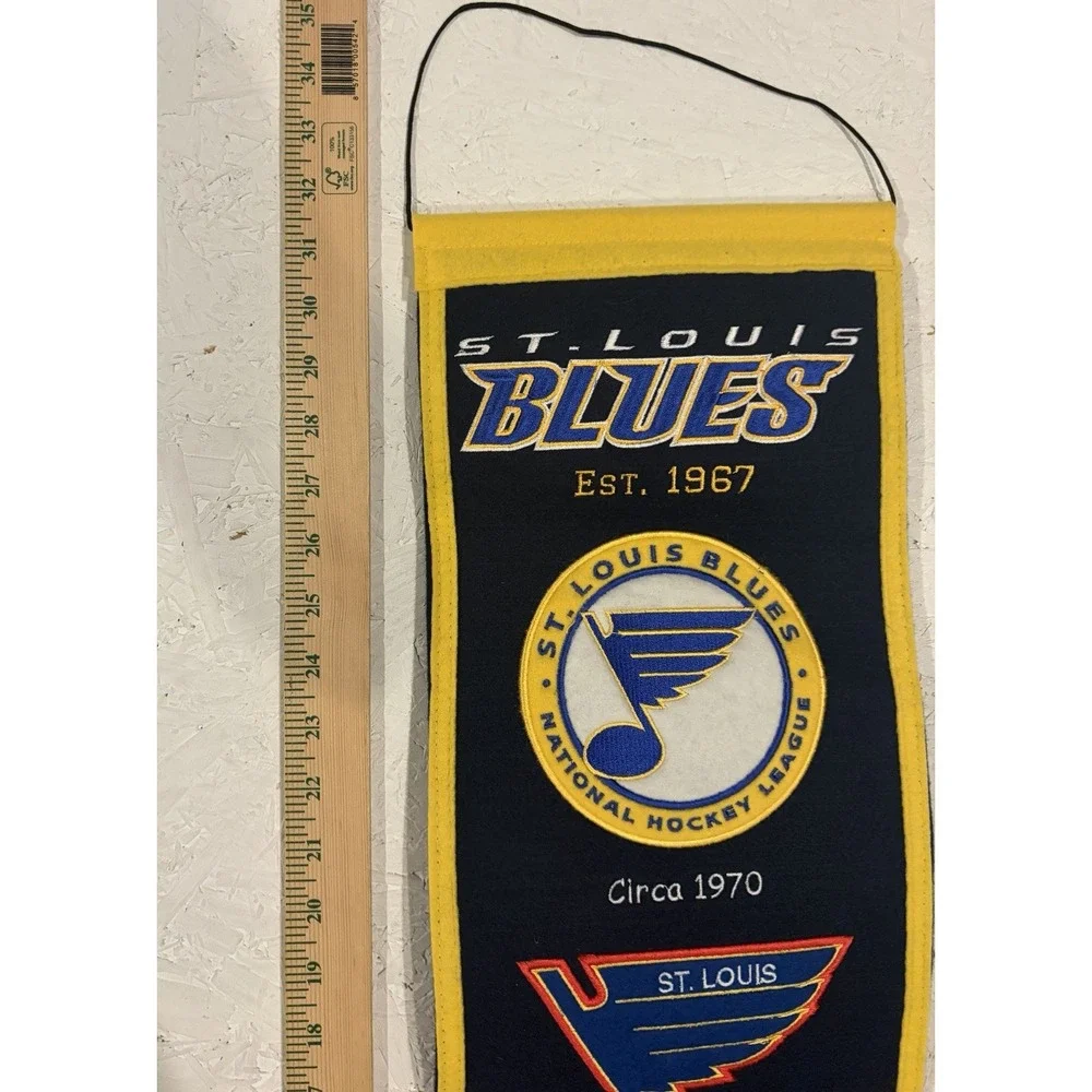 ST. LOUIS BLUES EVOLUTIONS BANNER EMBROIDERED WOOL 8